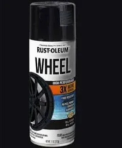 Rust-Oleum 368076-6PK High Performance Wheel Spray Paint, 11 oz, Gloss Black, 6 Pack