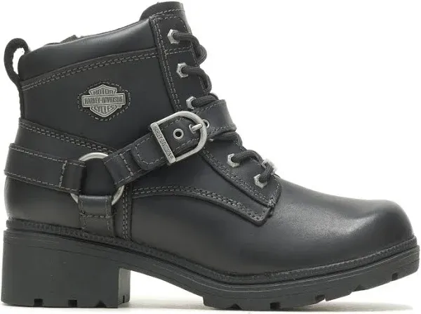 Harley Davidson Women&#039;s Tegan 4 Inch Black Lace Up Boots Size 7M D84424 New