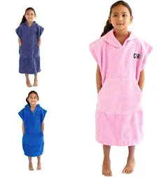 Cor Surf Poncho Changing Towel Robe with Hood and Front Pocket for Kids, Doubles Up As Beach Towel and Blanket