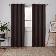 Exclusive Home Sateen Woven Blackout Grommet Top Curtain Panel Pair