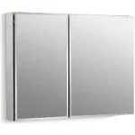 Kohler K-CB-CLC3526FS 35" W x 26" H Aluminum Two-Door Medicine Cabinet with Mirrored Doors Beveled Edges