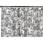 Ellis Curtain Victoria Park Cotton Toile Shower Curtain; Black