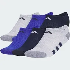 Boys Adidas 6-Pk. No-Show Socks, Boy's, Size: 8-9.5, Heather Blue