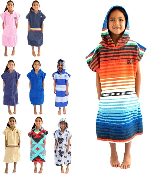 Cor Surf Childrens Unisex Changing Poncho / Towel Robe for Ages 3-8