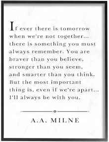 Stupell Industries I'll Always Be with You A.A. Milne Black Framed Wall Art, 11 x 14, Design by Artist Lettered and Lined