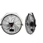 VEVOR Wall Mount Fan 2 Pcs 18 inch Waterproof 3-Speed High Velocity Max 4000 CFM Industrial Wall Fan for Indoor Commercial Residential Warehouse