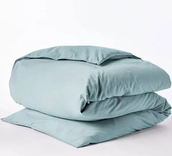 Coyuchi Organic Crinkled Percale Duvet Cover