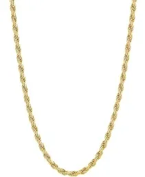 Rope Link 20" Chain Necklace in 18K Gold-Plated Sterling Silver - Gold Over Silver