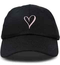 Dalix Hand Drawn Heart Hat Womens Embroidered Baseball Cap