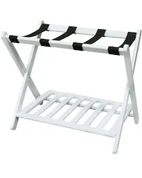 Shelf-White Luggage Rack, 26.75&#034; Wide