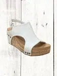 Carley Wedge Sandals in Cream