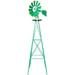 8 ft. Ornamental Windmill Backyard Garden Decoration Weather Vane 4 Legs