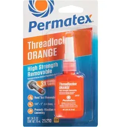 Permatex 25210 High Strength Removable Orange ThreadLocker 10ml (Pack Of 1)