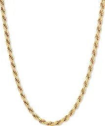 18K Gold-Plated Sterling Silver Rope Link Chain Necklace