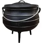 Vtg M.F.M Campfire Cooking Kettle Pot Cast Iron Potjie with 3 Legs &amp; Lid 1/4 QT