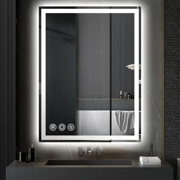 24"x 32" LED Bathroom Mirror with Stepless Dimmable | adamsbargainshop