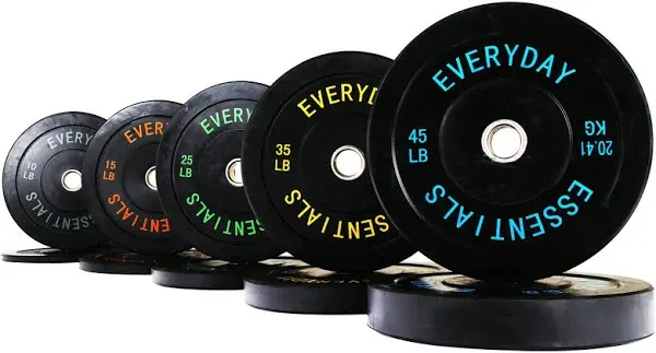 BalanceFrom Color Coded Black Olympic Bumper Plate Weight Plate with Steel Hub