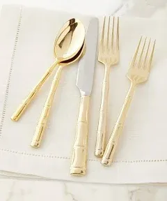 Wallace Bamboo Gold-Plated 20-Piece Stainless Steel Flatware Set, Service for 4