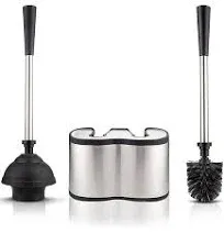 UMIEN™ Toilet Brush and Plunger Set - Stainless Steel Plunger and Toilet Brus...