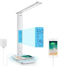 LAOPAO LED Desk Lamp with Wireless Charger, USB Charging Port, Adjustable Foldable Table Lamp,