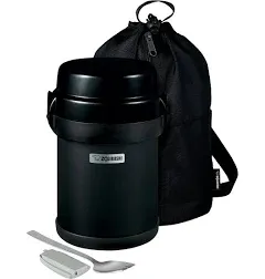 Zojirushi Mr. Bento Stainless Lunch Jar Black Carbon