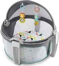 Fisher-Price Portable Bassinet &amp; Play Space On-The-Go Baby Dome W/ Toys &amp; Canopy