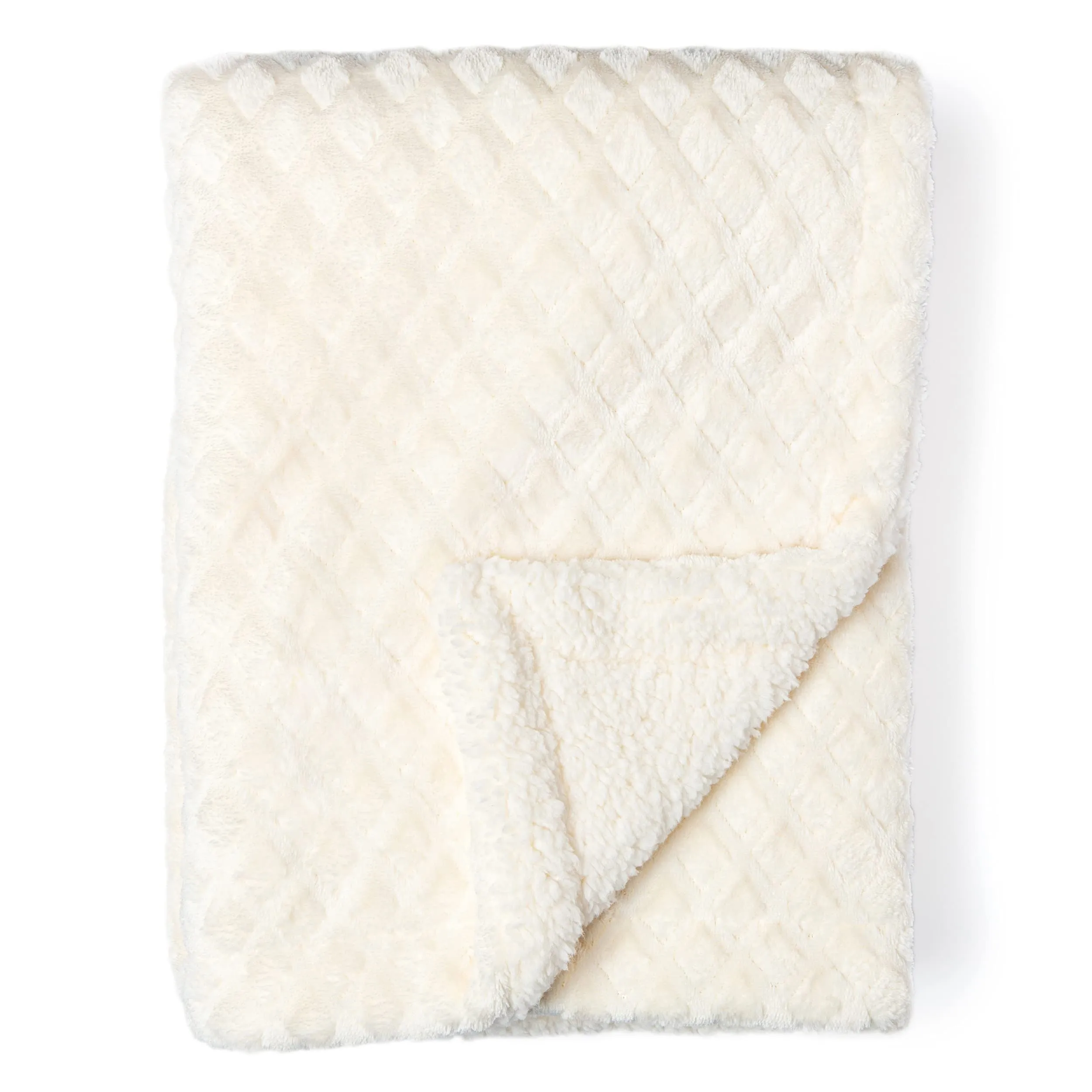 3 Stories Trading Diamond Plush Sherpa Baby Blanket