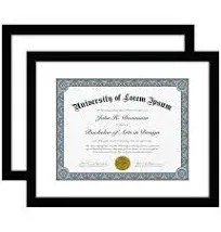 Americanflat Diploma Frame 11x14 with 8.5x11 Mat for Diploma