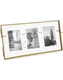 Isaac Jacobs 3-Photo Vintage Style Floating Picture Frame