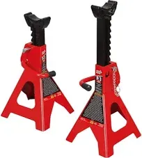 Torin T43002A Big Capacity Double Locking Steel Jack Stands, Red, 3 Ton