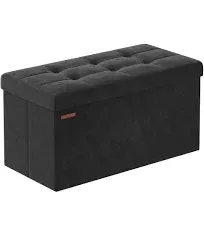 15" x 43" x 15" Foldable Storage Ottoman Bench Midnight Blue