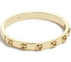 Coach Women's Signature C Hinged Bangle Bracelet