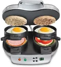 Hamilton Beach Dual Breakfast Sandwich Maker Item #25490 Brand New Sealed In Box