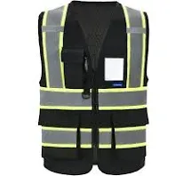 AYKRM 11 color High Vis Reflective Safety Vest for Women Men Security Pocket Zipper