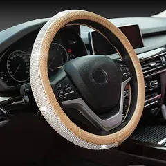 New Diamond Leather Steering Wheel Cover with Bling Bling Crystal Rhinestones