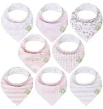 KeaBabies 8-Pack Organic Baby Bandana Bibs