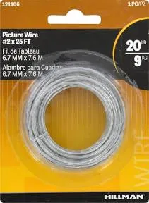 Hillman AnchorWire 25ft 20 lb Steel Braided Picture Wire