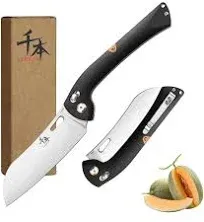 Senbon 440 Stainless Steel Super Sharp Pocket Folding Chef Knife Handle Camping Barbecue Outdoor Back Clip Portable