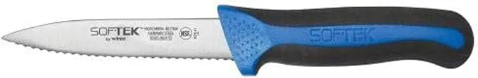 Winco Sof-Tek 3.5" Serrated Paring Knives with Soft Grip Handle (2/Pack)