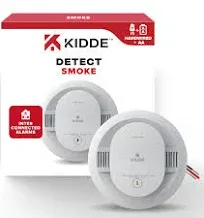 Kidde Hardwired Smoke Detector, AA Battery Backup, Interconnectable, LED Warning Light Indicators