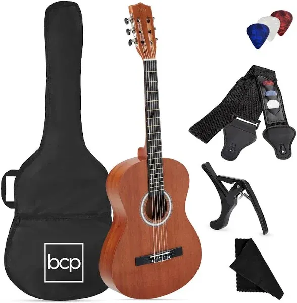 Best Choice Products 38in Beginner Acoustic Guitar Starter Kit w/ Gig Bag, Strap, Strings - Light Blue