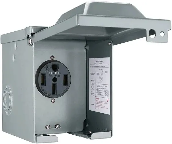 Leisure Cords 50 Amp 125/250 Volt RV Power Outlet Box Enclosed NEMA 14-50R 