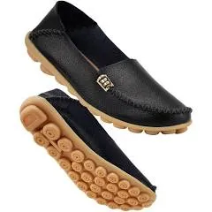 DUOYANGJIASHA Women's Comfortable Loafers Casual Round Toe Moccasins Wild Driving Flats Soft Walking Shoes Women Slip On