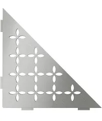 Schluter Systems Shelf-E Brushed Stainless Steel Floral Triangular Corner Shelfl