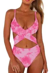 Sexy Criss Cross High Waisted Cut Out One Piece Monokini Swimsuit