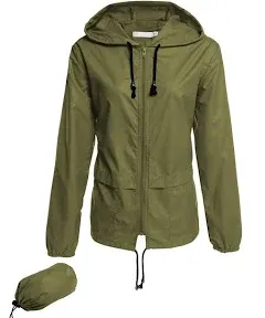 Avoogue Raincoat Women Lightweight Waterproof Rain Jackets Packable Outdoor Hooded Windbreaker