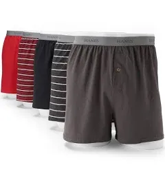 Hanes Men's Knit Boxers 5 Pack