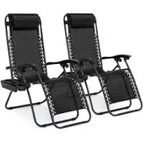 Choice Products Set of 2 Adjustable Steel Mesh Zero Gravity Lounge Chair