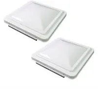 QRInnovations RV-COVER 2 Pack White 14" x 14" Replacement Roof Vent Cover Camper RV Trailer Ventline