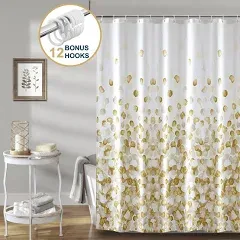 Comfitime Water-Rellent Fabric Shower Curtain w/ Hooks 72'' x 72